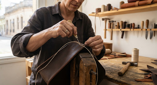Trabajo de marroquinería artesanal
